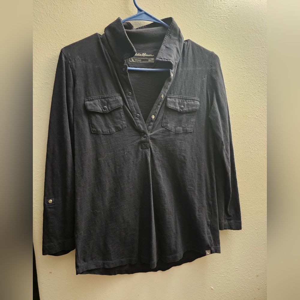 XS Eddie Baur Dress Shirt, Navy Blue